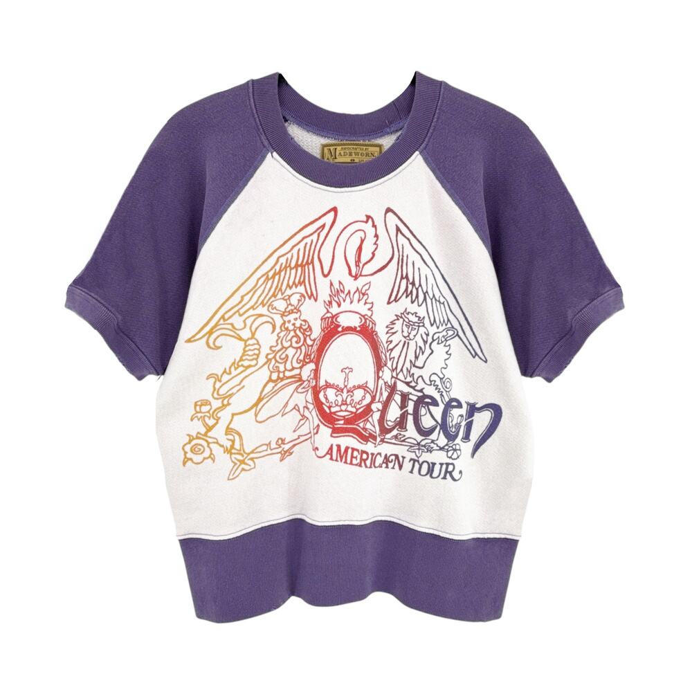 MADEWORN Queen American Tour Short Sleeve Sweatshirt S